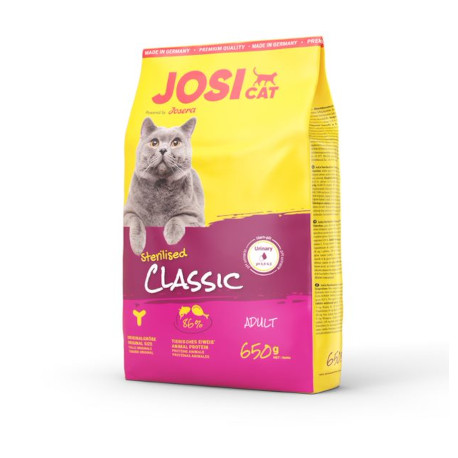 Josera JosiCat Sterilised Classic Kassitoit 650g||
