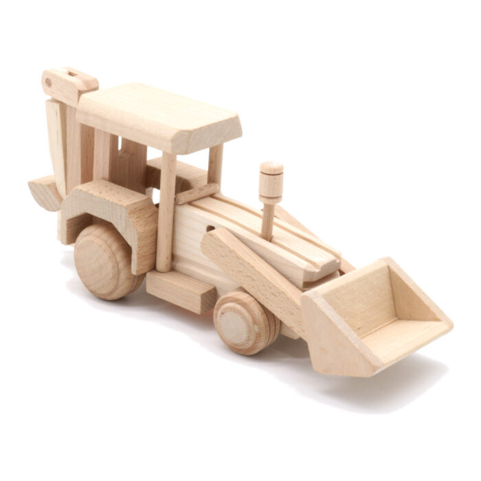 Wooden backhoe loader