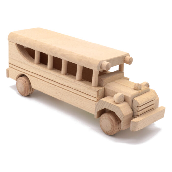 Wooden toy bus