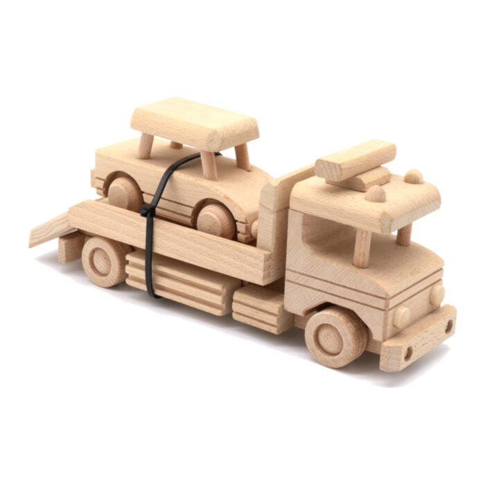 Wooden toy trailer