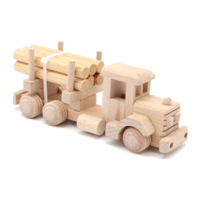 Деревянный игрушечный грузовик лесовоз