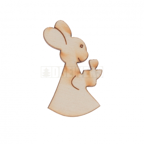 Christmas ornament rabbit 5pcs/set made of wood