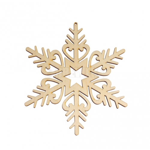 Christmas tree snowflake 25cm wooden