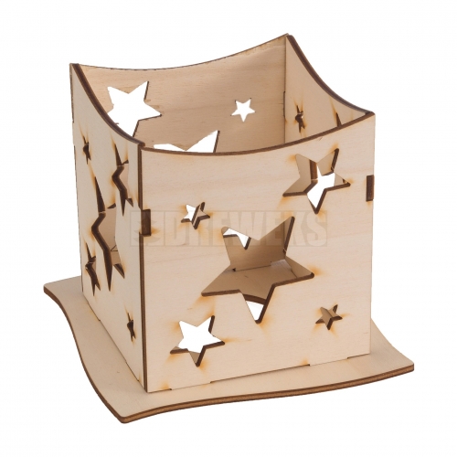Lantern with wooden stars