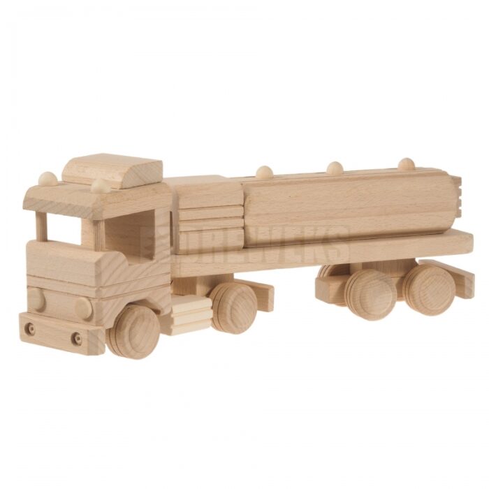 Wooden tank truck toy