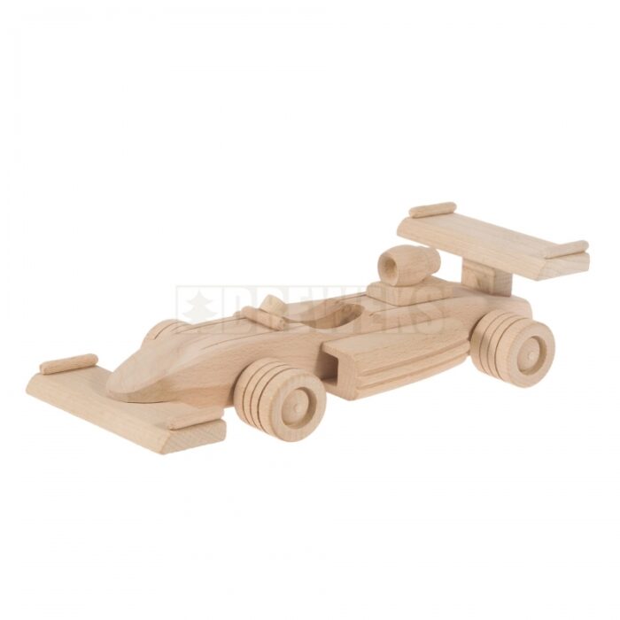 Toy racing car made of wood