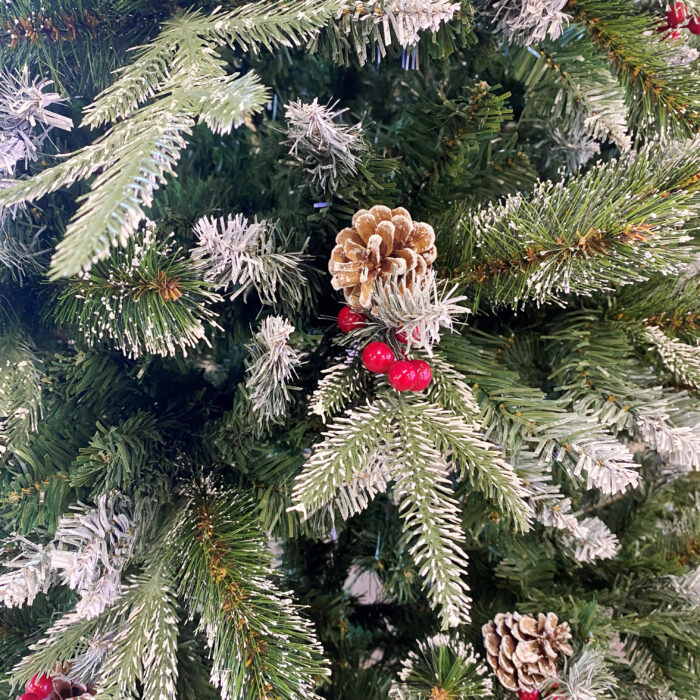 Artificial spruce with pine cones and berries