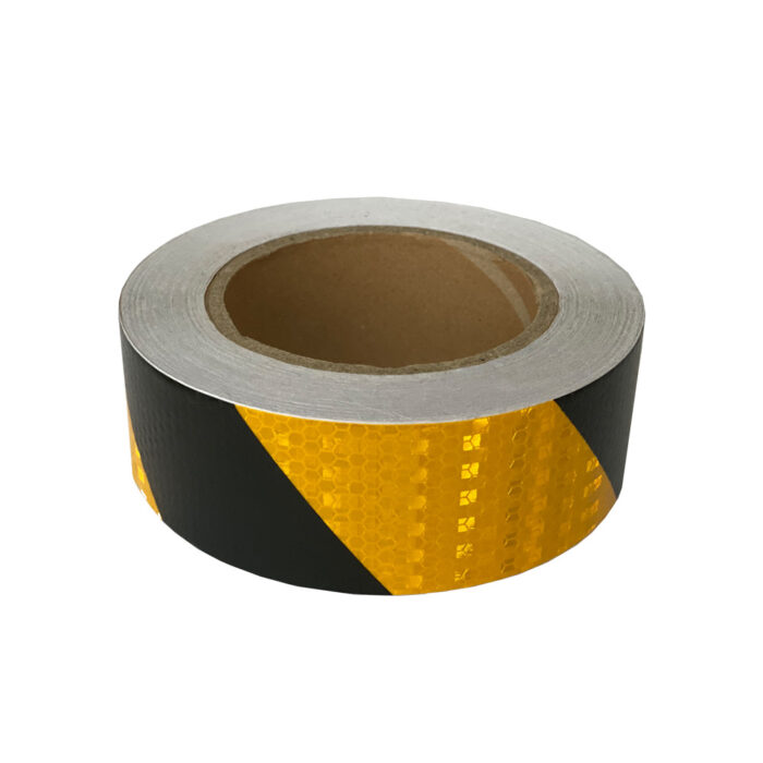 Reflective tape yellow / black 25mx5cm