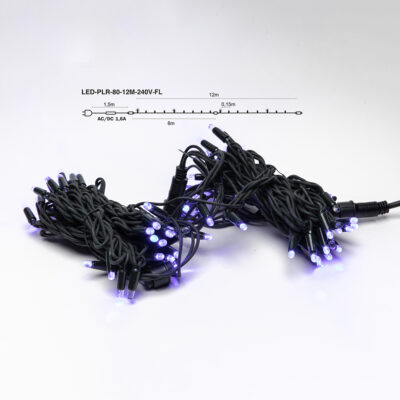 Straight flashing LED outdoor chain 80LED 12m BLUE Artus Pro