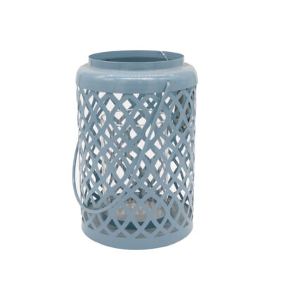 Candle lantern blue 20x20x27