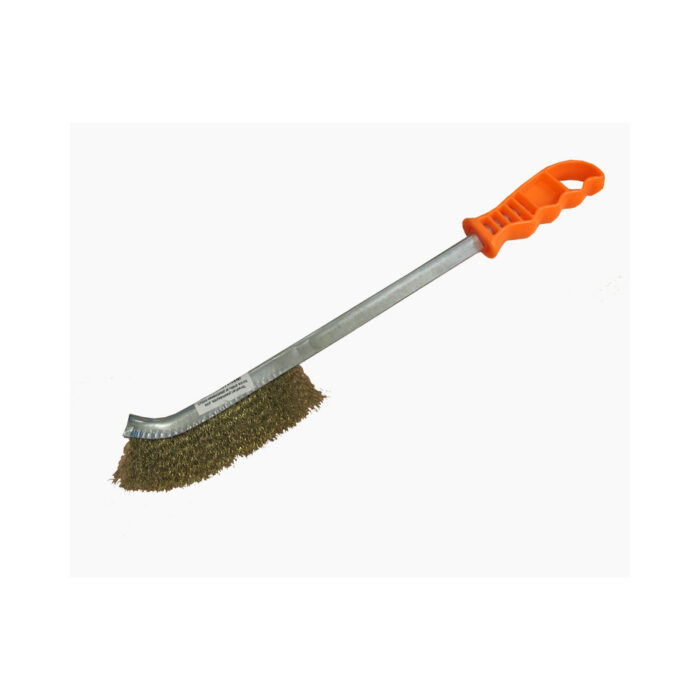 Steel brush with plastic handle long