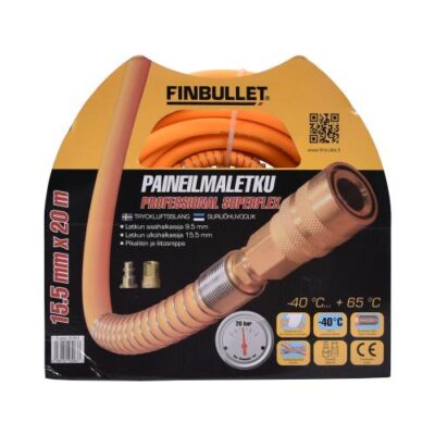 Paineilmaletku 3/8"x20m ORANSSI + 65-40C