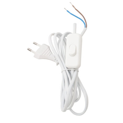 Cable with plug and switch white