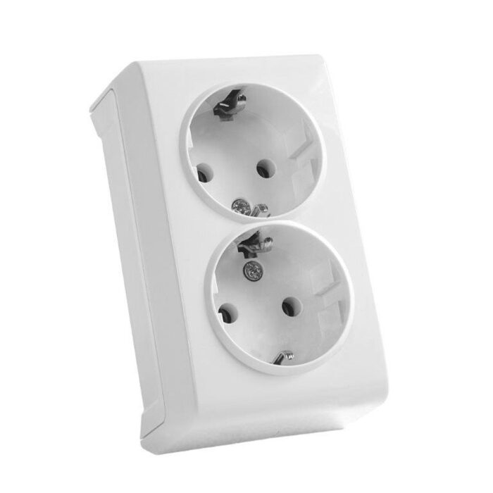 Socket with 2 pcs. Vera white surface mountable