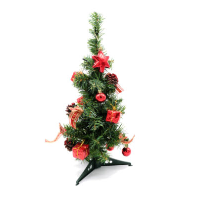 Small artificial spruce with decorations