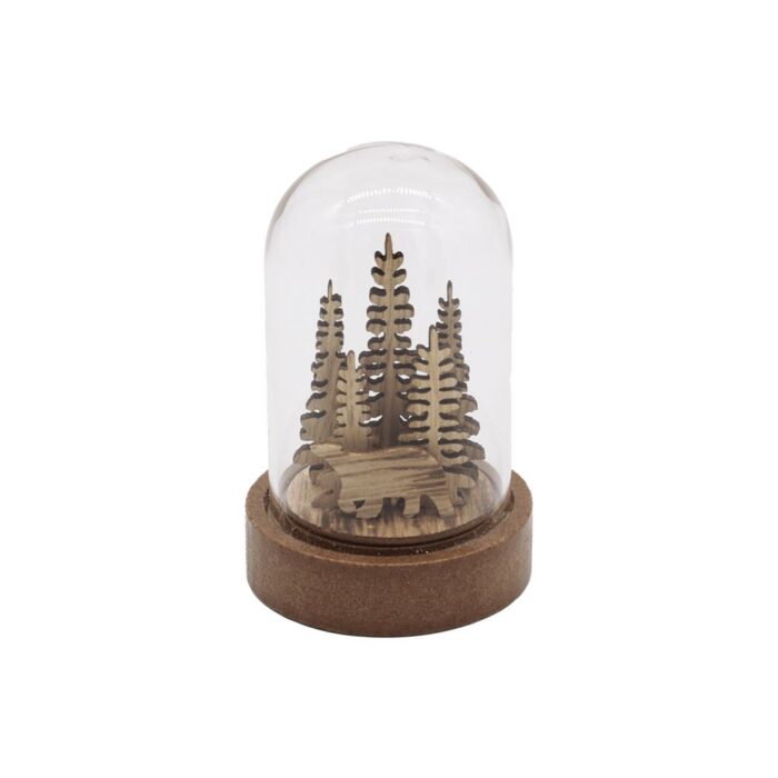 Koka ornaments ar stikla kupolu