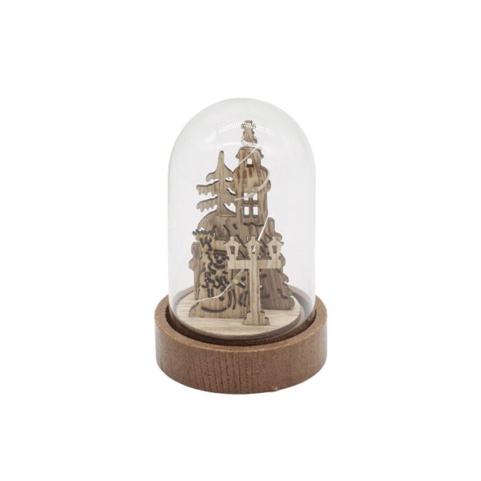 Koka ornaments ar stikla kupolu