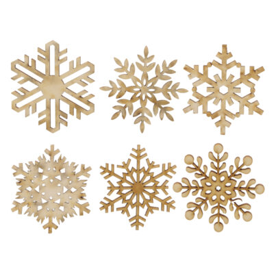 Wooden snowflakes