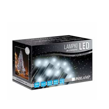 LED jõulutuled 10m 100LED valge vilkuv külm  jätkatav sise