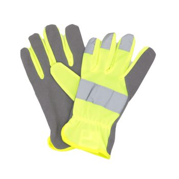 Glove birth. leather / fluo yellow fabric reflector 9/10,. / 32009 ... 10