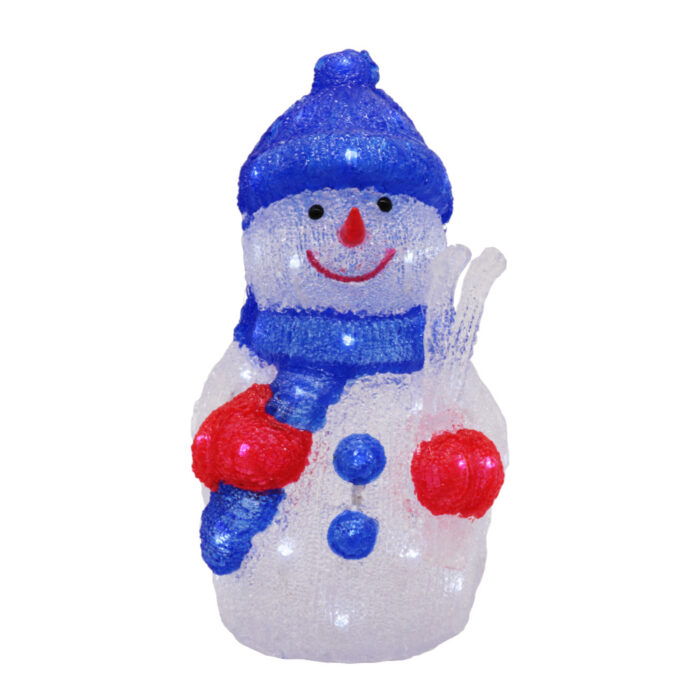 Снеговик с подсветкой 38см 48 белых светодиодов