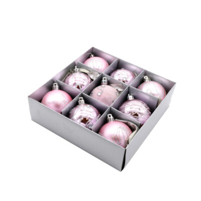 Christmas tree set of pink balls