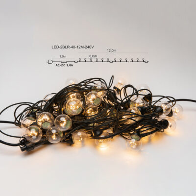 Светодиодная цепь Artus Pro Straight LED с шариками 40LED 12m GOLD