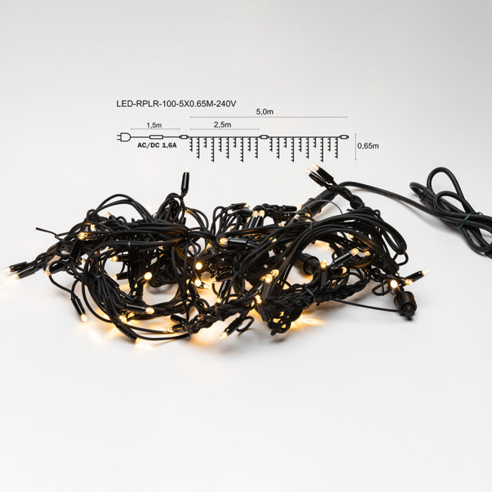 Jääverhon muotoinen LED-verho 100LED 5x0,6m Golden Artus pro