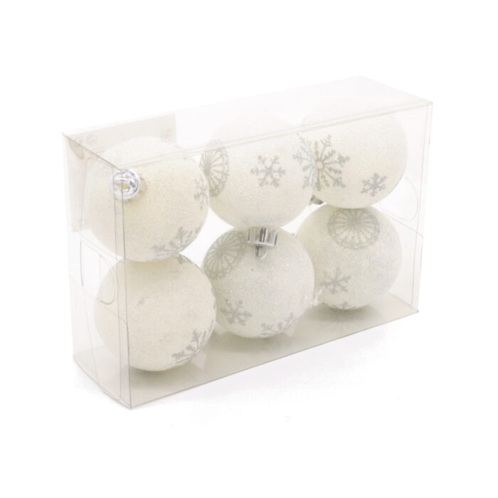 Spruce jewelry white with snowflakes 6pcs