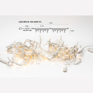 Artus ProJääpurikakujuline Sädelev LED kardin 100LED 4,2x0,6m KULDNE