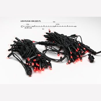 Artus Pro Sirge vilkuv LED välikett 80LED 12m PUNANE
