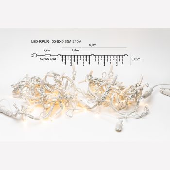 Artus ProJääpurikakujuline LED kardin 100LED 5x0,6m KULDNE