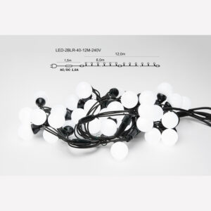 Pro Seeria Sirge LED valguskett kuulidega 40LED 12m VALGE
