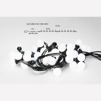 Pro Seeria Sirge LED valguskett kuulidega 40LED 12m VALGE