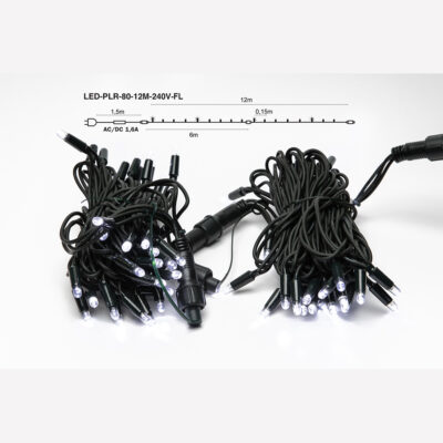 Straight flashing LED outdoor chain 80LED 12m