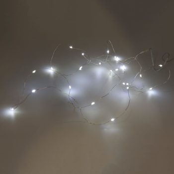 25LED väikesed tuled taimeriga valged patareid