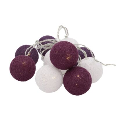 Burgundy and white light balls