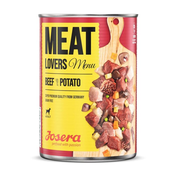 Josera meat lovers menu canned dogs with beef and potatoes