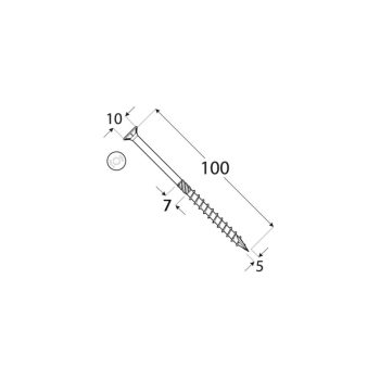 5,0x100 puidukruvi PP/koll.TS TX25 o/k ETA/CE DMX 100tk (20pk/k)