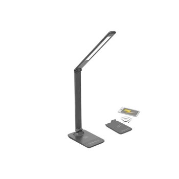 LED-laualamp 10W 400lm, hall, juhtmevaba laadijaga