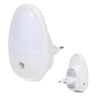 LED night lamp BENSON with twilight sensor 230V white