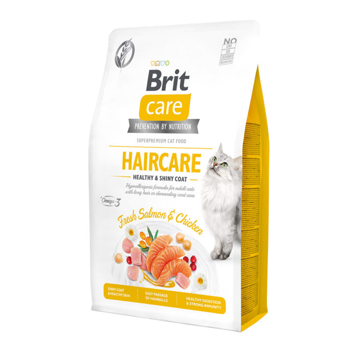 Корм для кошек Brit Care Haircare Healthy&Shiny 2кг