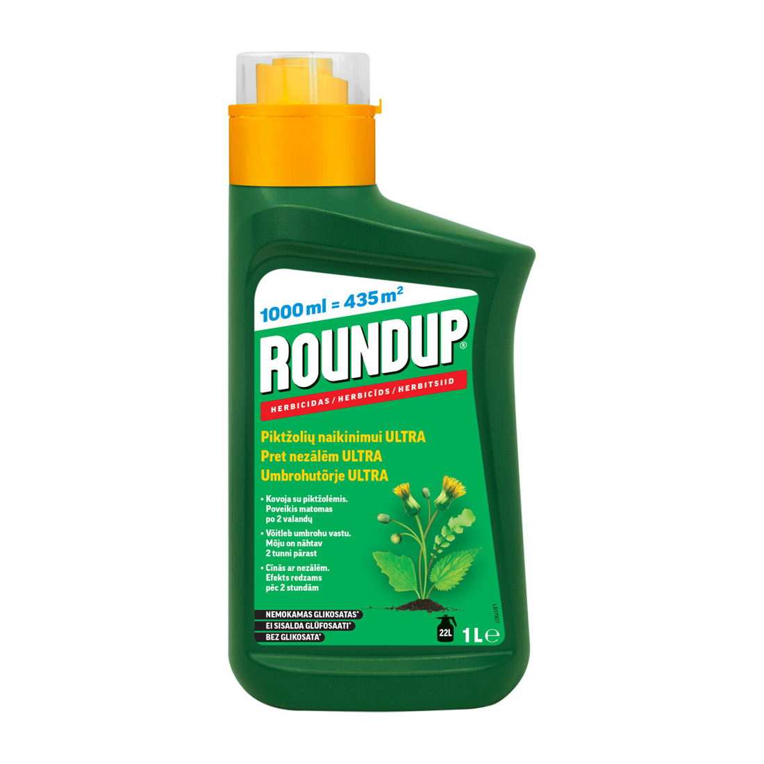 Roundup herbitsiid üheaastaste kaheiduleheliste umbrohtude tõrjumiseks teedel, radadel ja aladel, mis on vett läbilaskva pinnaga ning dekoratiivpuude ja -põõsas