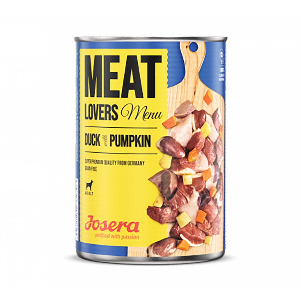 4032254762393 1 Konservi JOSERA suniem Meat Lovers Menu Duck with Pumpkin 400 g