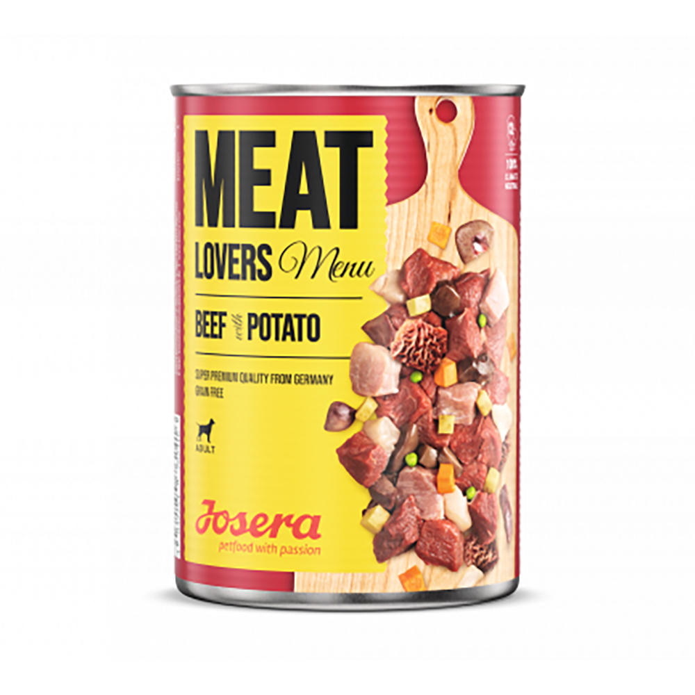 4032254762416 1 Konservi JOSERA suniem Meat Lovers Menu Beef with Potato 400 g