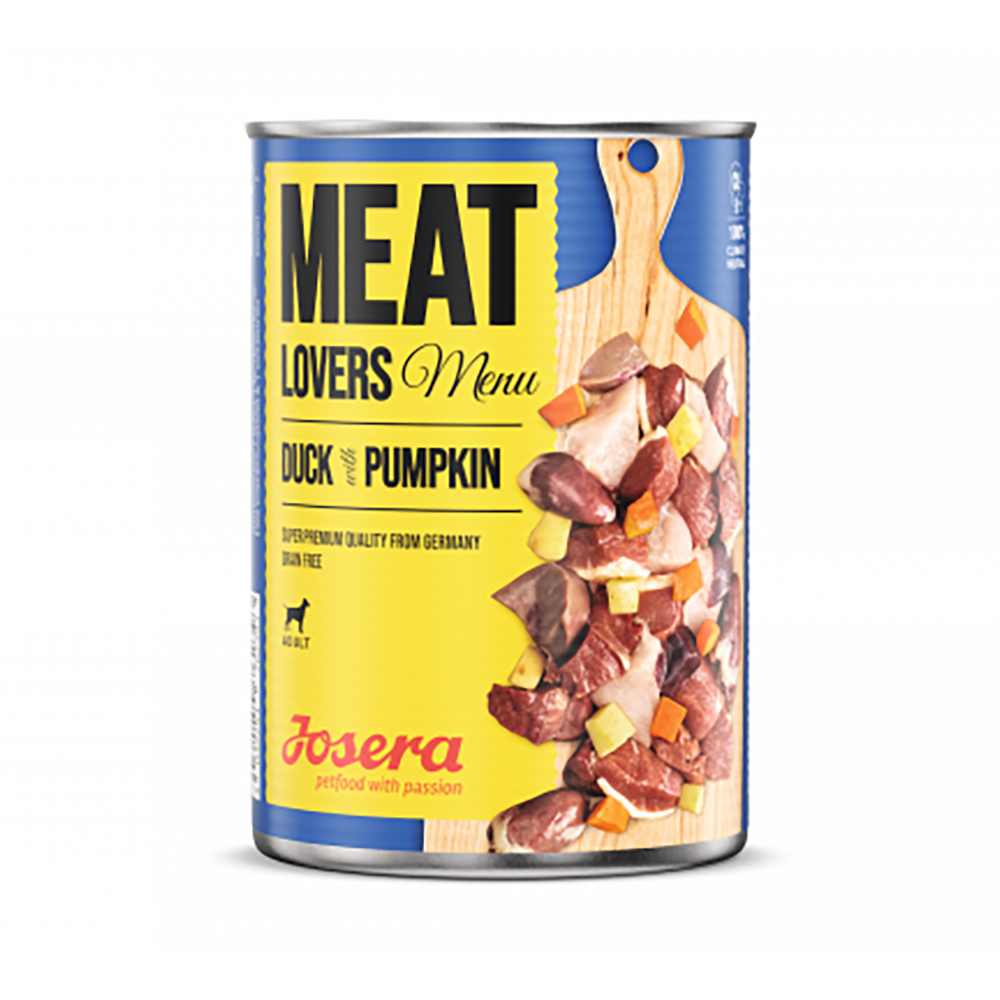 4032254762539 1 Konservi JOSERA suniem Meat Lovers Menu Duck with Pumpkin 800 g