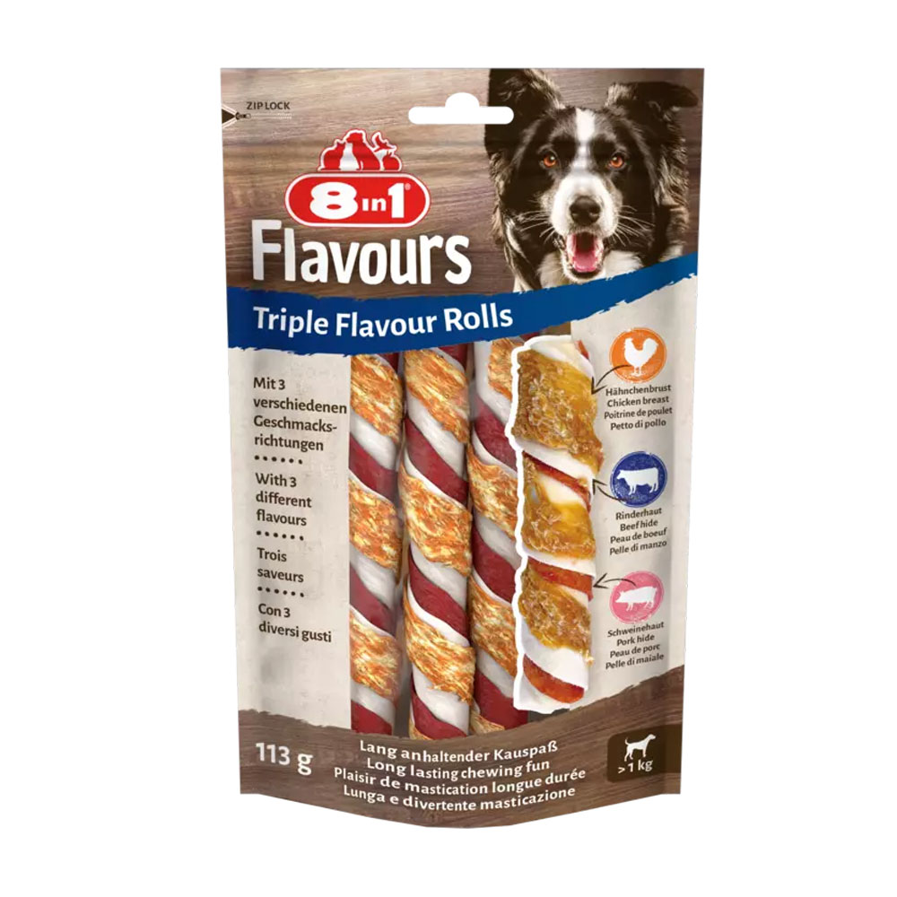 4048422148111 1 8in1 karums suniem rullis koslasanai ar vistas fileju Triple Flavour Rolls 113 g N3