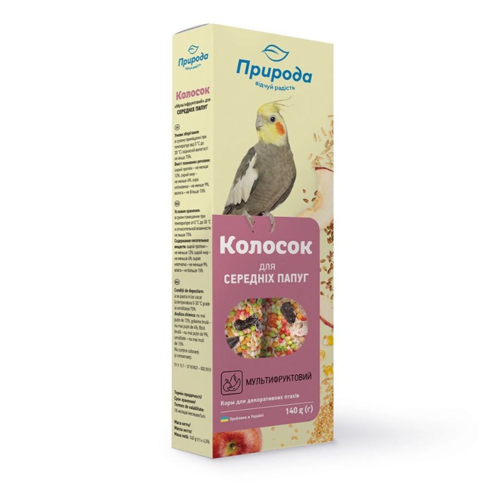 4820157400012 1 Priroda graudu nujina Multifruit videja lieluma papagailiem 140 g