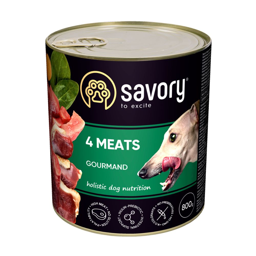 4820232630402 1 Savory konservi suniem Gourmand ar 4 veidu galu 800 g