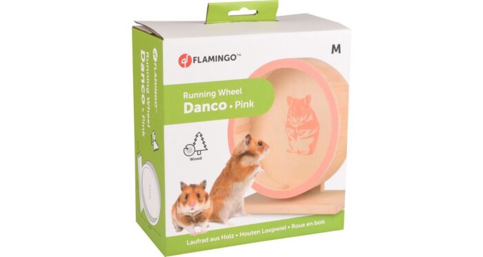 Flamingo puidust jooksuratas närilistele ø 19,5cm